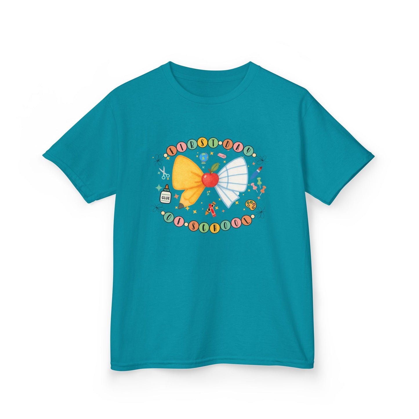 Cute Pencil Bow & Friendship Bracelet Design for Kids Back to School Tee | First day of School
