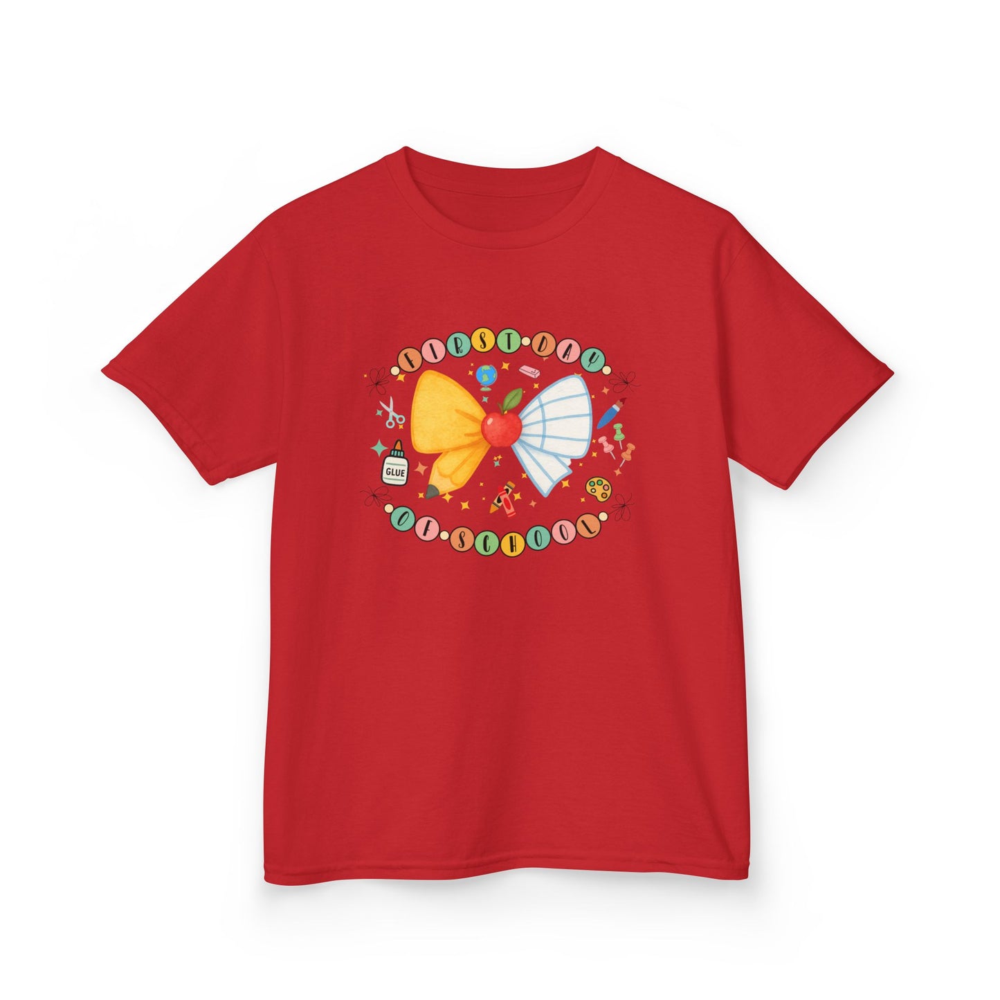 Cute Pencil Bow & Friendship Bracelet Design for Kids Back to School Tee | First day of School