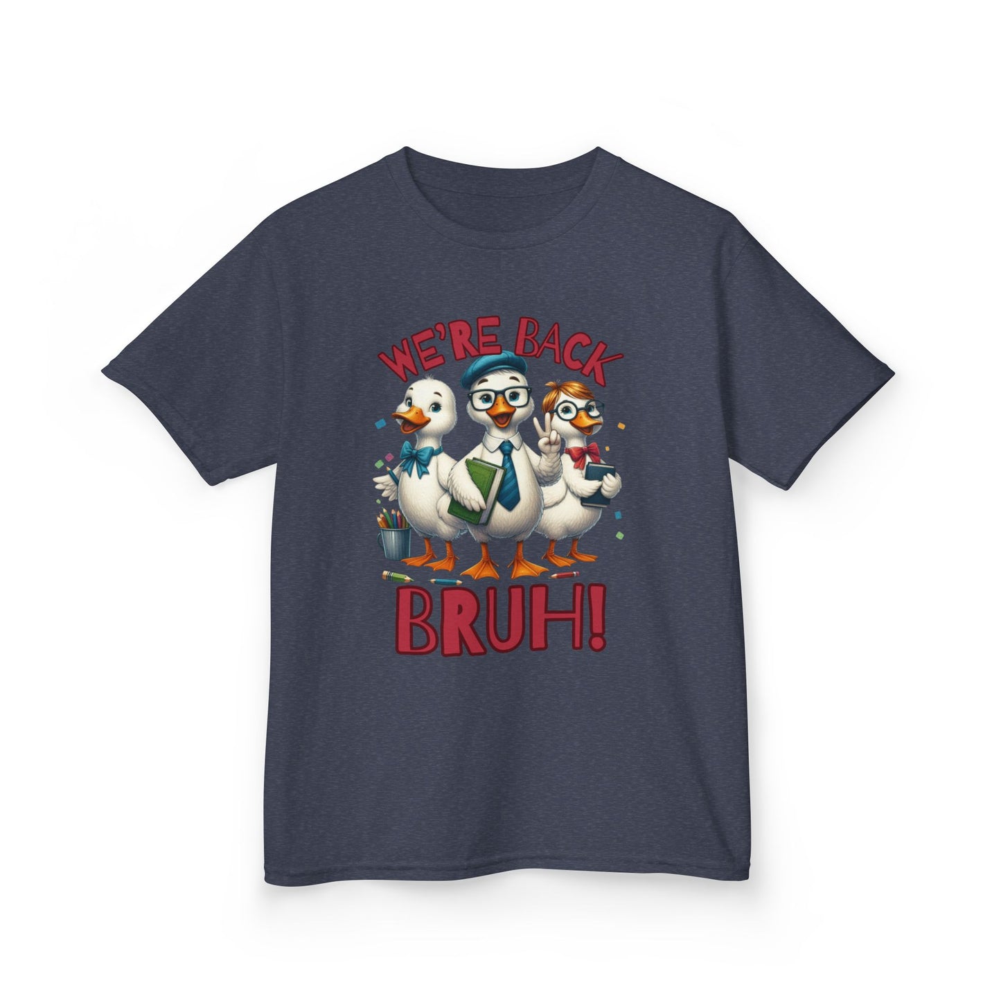 Funny “We’re Back BRUH!” Duck Back to School Kids Shirt