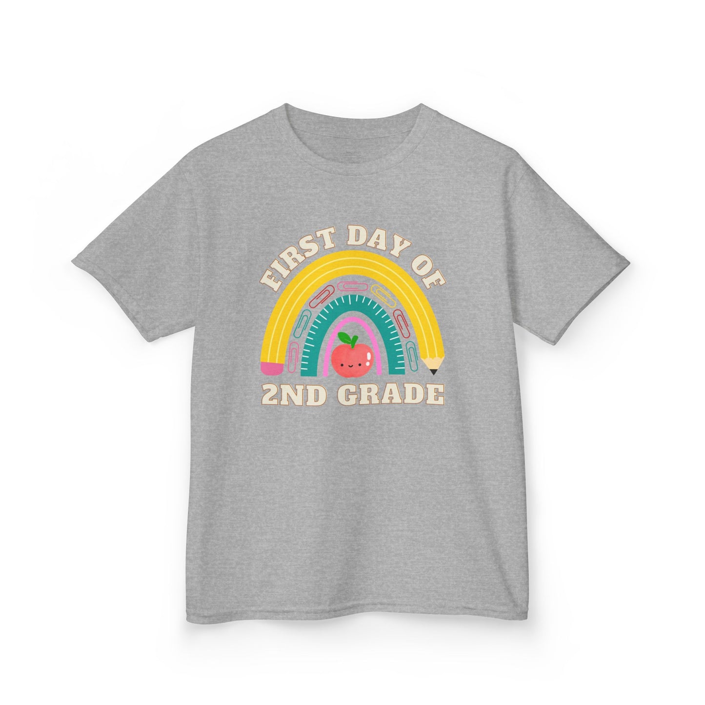 Rainbow Apple Design | Custom Grade Tee for Kids | Back to School | First day of School