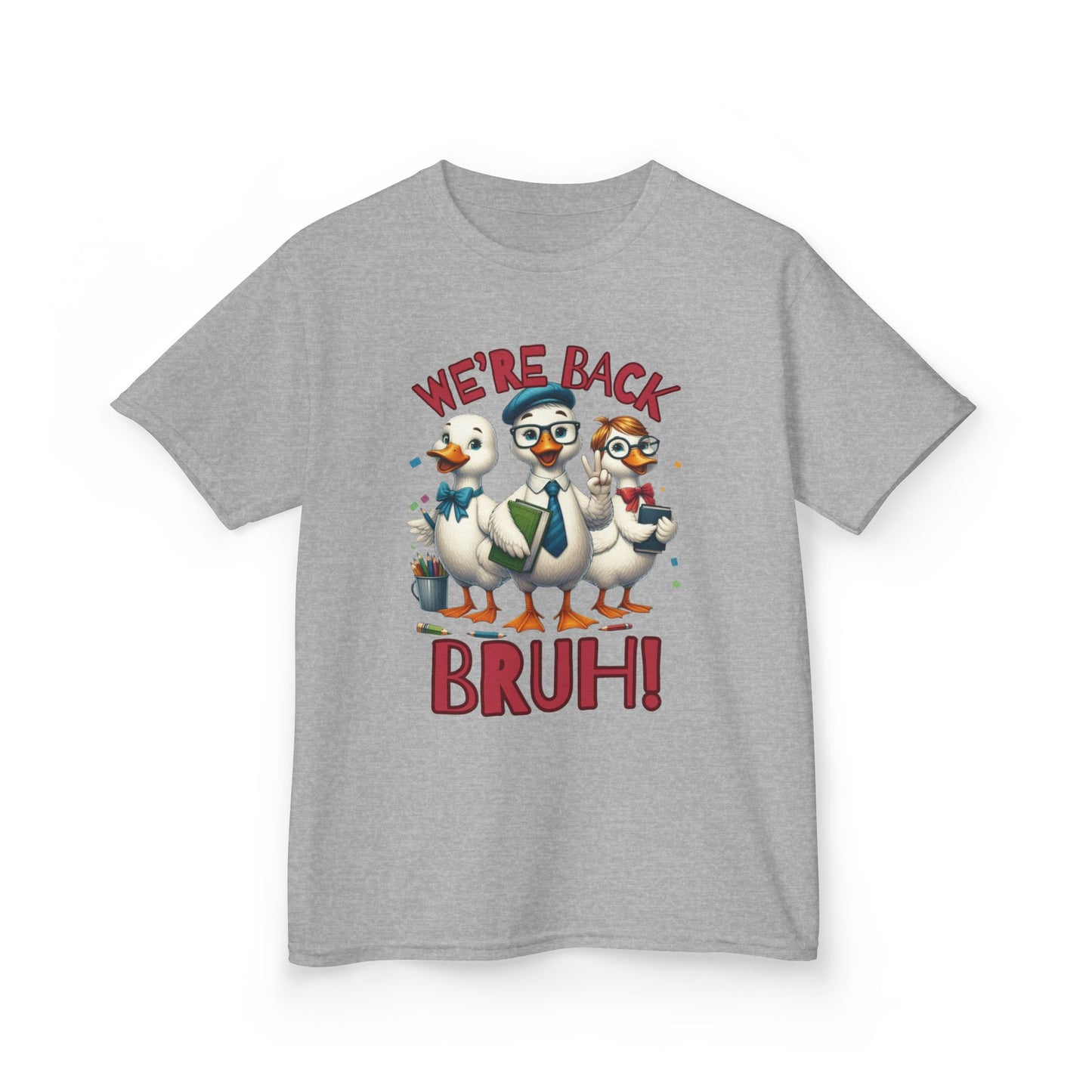 Funny “We’re Back BRUH!” Duck Back to School Kids Shirt
