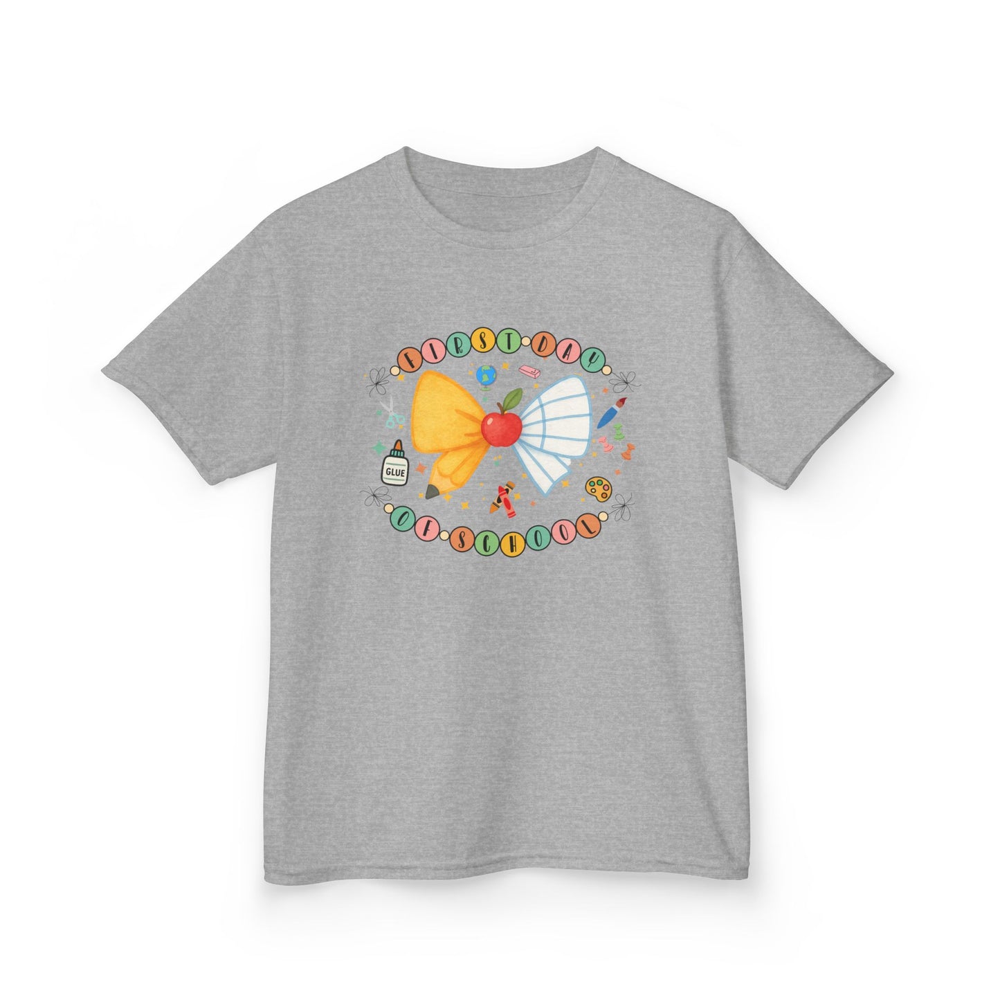 Cute Pencil Bow & Friendship Bracelet Design for Kids Back to School Tee | First day of School