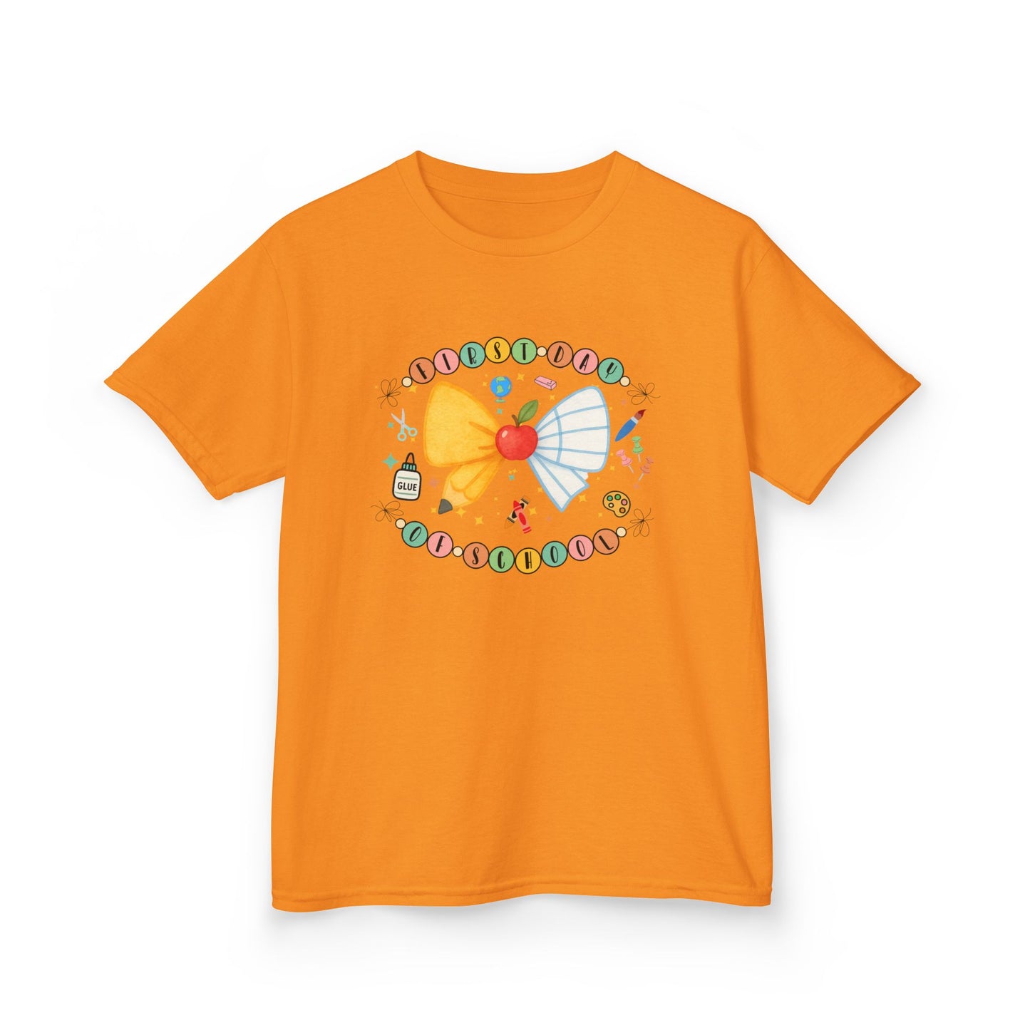 Cute Pencil Bow & Friendship Bracelet Design for Kids Back to School Tee | First day of School