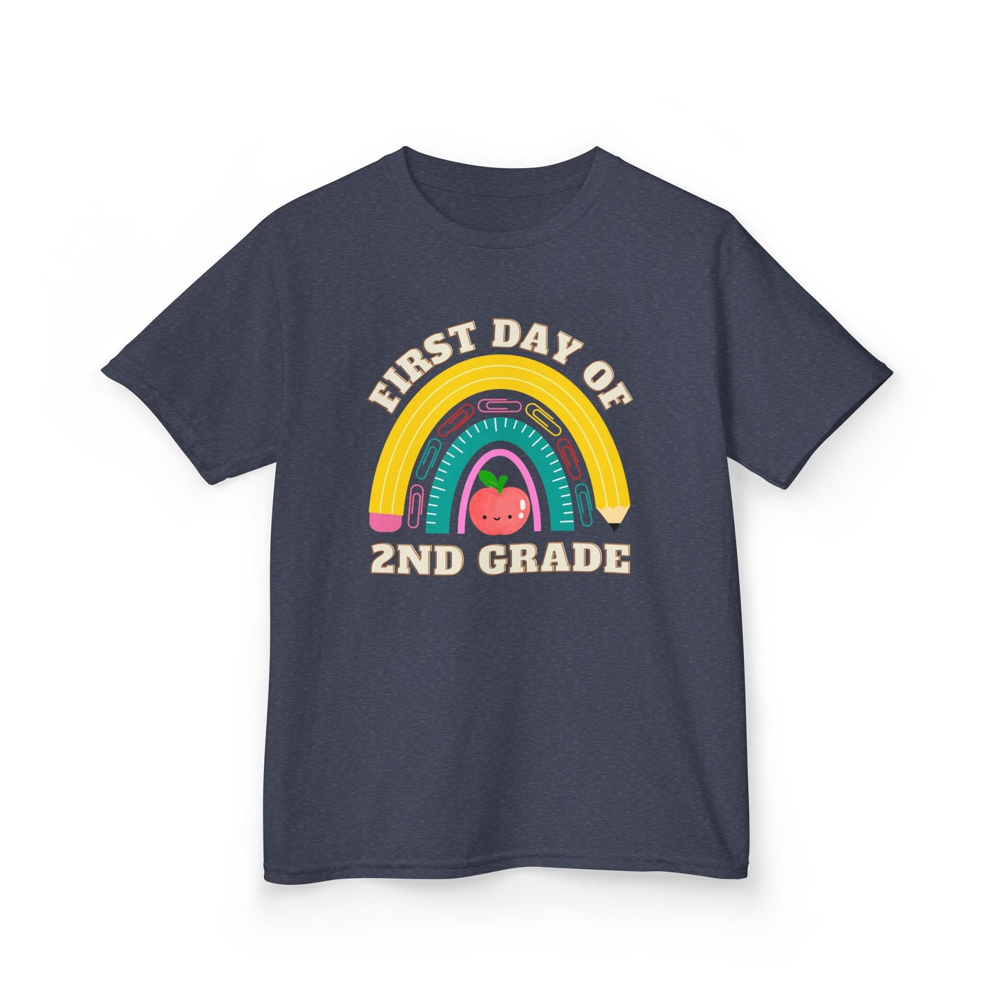Rainbow Apple Design | Custom Grade Tee for Kids | Back to School | First day of School
