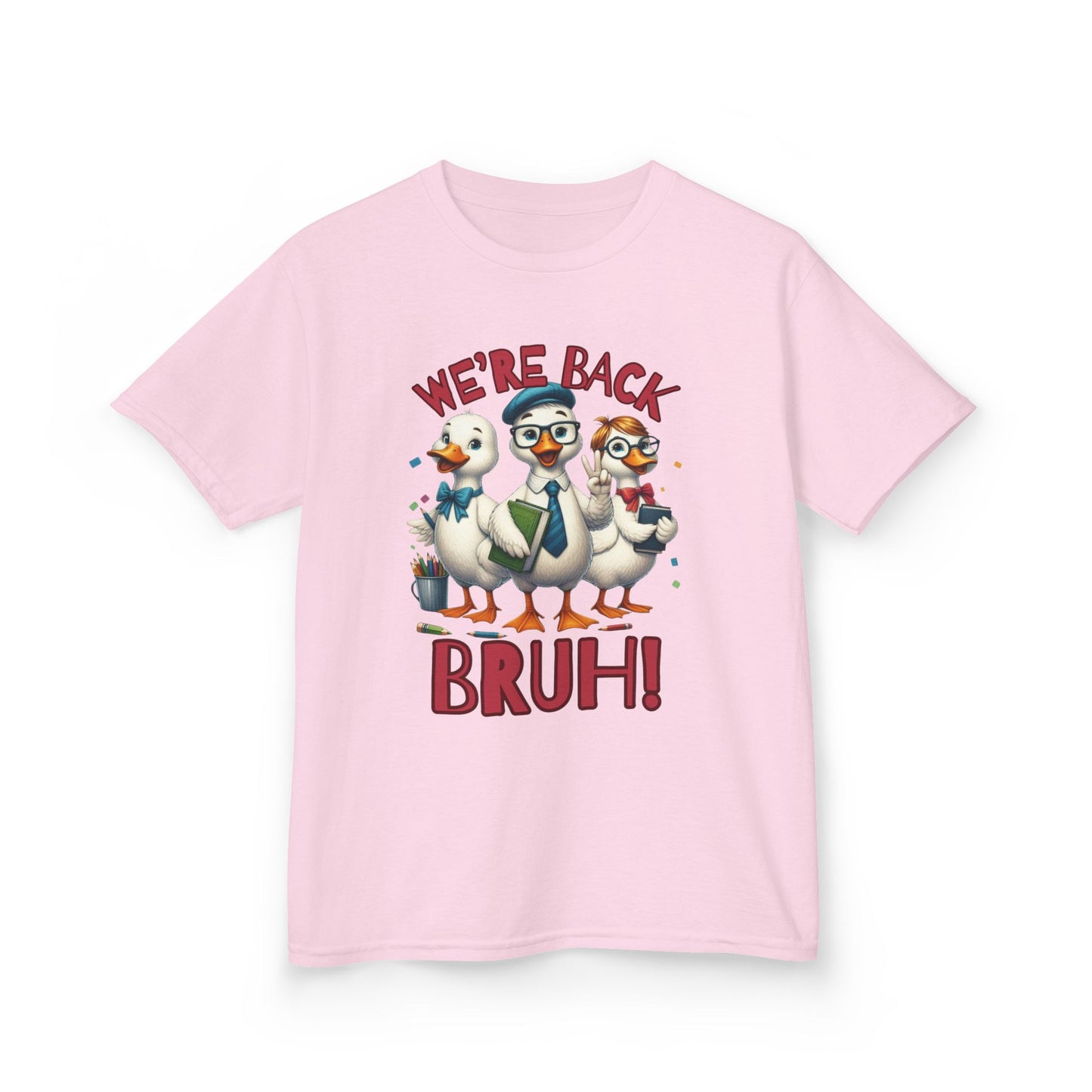 Funny “We’re Back BRUH!” Duck Back to School Kids Shirt