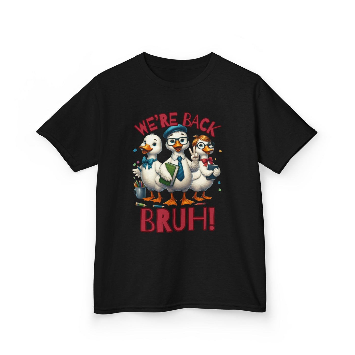 Funny “We’re Back BRUH!” Duck Back to School Kids Shirt