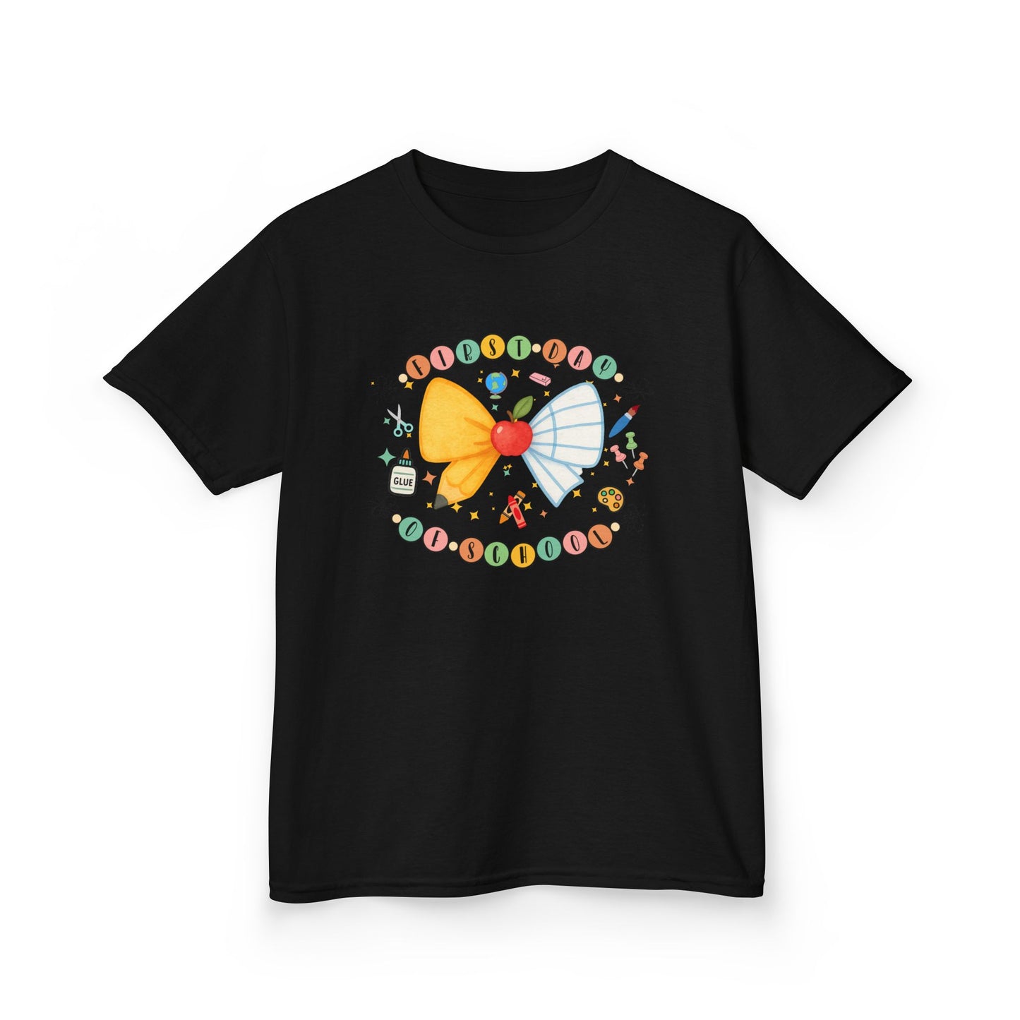 Cute Pencil Bow & Friendship Bracelet Design for Kids Back to School Tee | First day of School