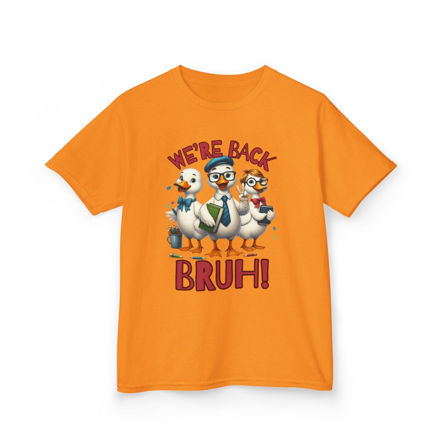 Funny “We’re Back BRUH!” Duck Back to School Kids Shirt