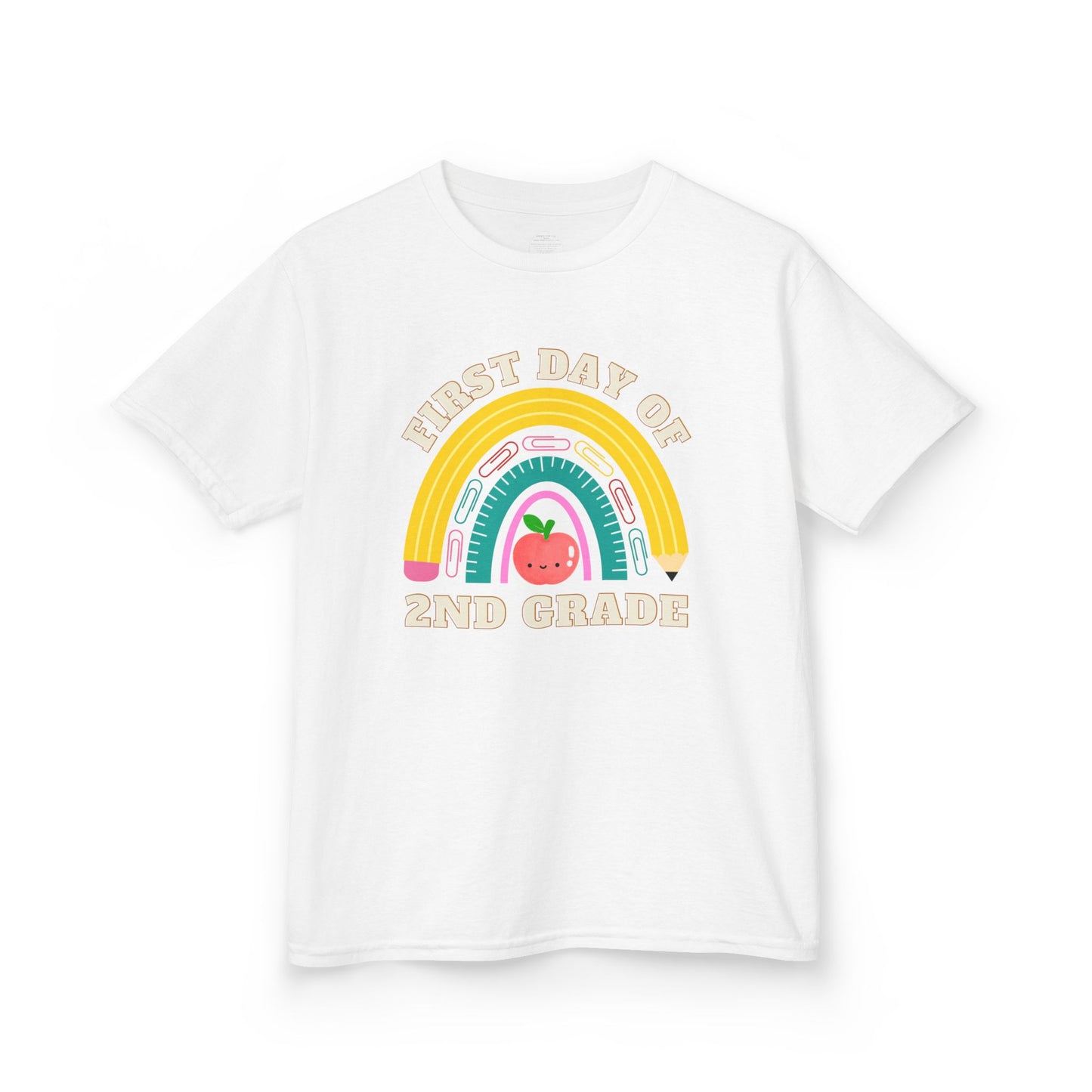 Rainbow Apple Design | Custom Grade Tee for Kids | Back to School | First day of School