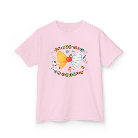 Cute Pencil Bow & Friendship Bracelet Design for Kids Back to School Tee | First day of School