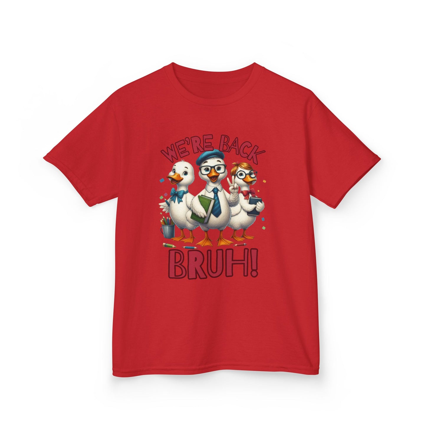 Funny “We’re Back BRUH!” Duck Back to School Kids Shirt